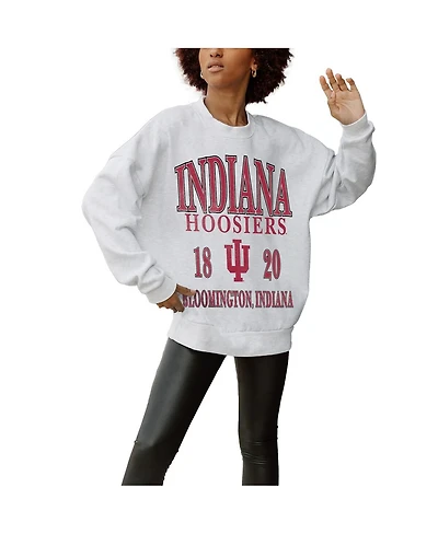 Gameday Couture Women's Gray Indiana Hoosiers Established Premium Fleece Drop Pullover Sweatshirt