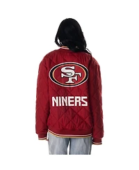The Wild Collective Men's and Women's Scarlet San Francisco 49ers Quilted Nylon Puffer Jacket