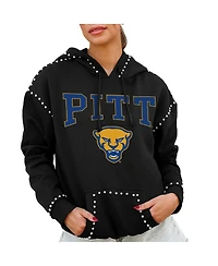 Gameday Couture Women's Black Pitt Panthers Studded Pullover Hoodie