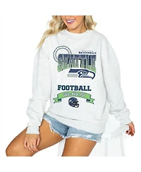 Gameday Couture Women's Ash Seattle Seahawks Oversized Run the Show Pullover Sweatshirt