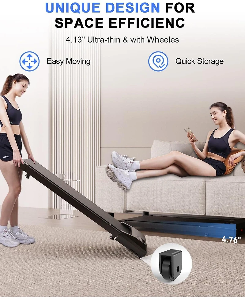 DeerRun Walking Pad Mini 80cm belt Under Desk Treadmill ,2 in 1 Portable Treadmill for Home/Office/Exercise