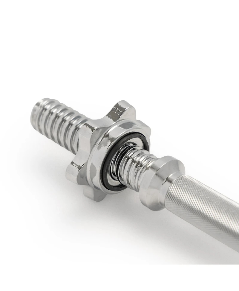 Sunny Health & Fitness Standard 14” Threaded Chrome Dumbbell Bar Set with Star-Lock Collars