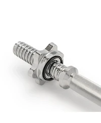 Sunny Health & Fitness Standard 14” Threaded Chrome Dumbbell Bar Set with Star-Lock Collars