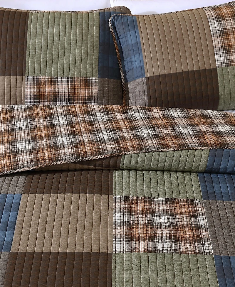 Eddie Bauer Classic Patchwork Cotton Reversible 2-Pc. Quilt Set, Twin