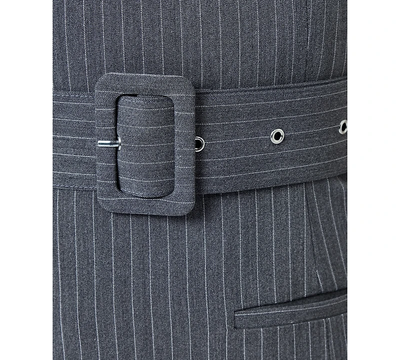 French Connection Women's Minka Pinstripe Belted Boat Neck Mini Dress