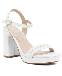 Sugar Women's Vallentina Pearl Block Heel Dress Sandals