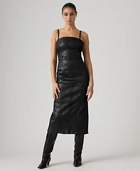 Levi's Premium Women's Coated Seamed Bustier Denim Midi Dress