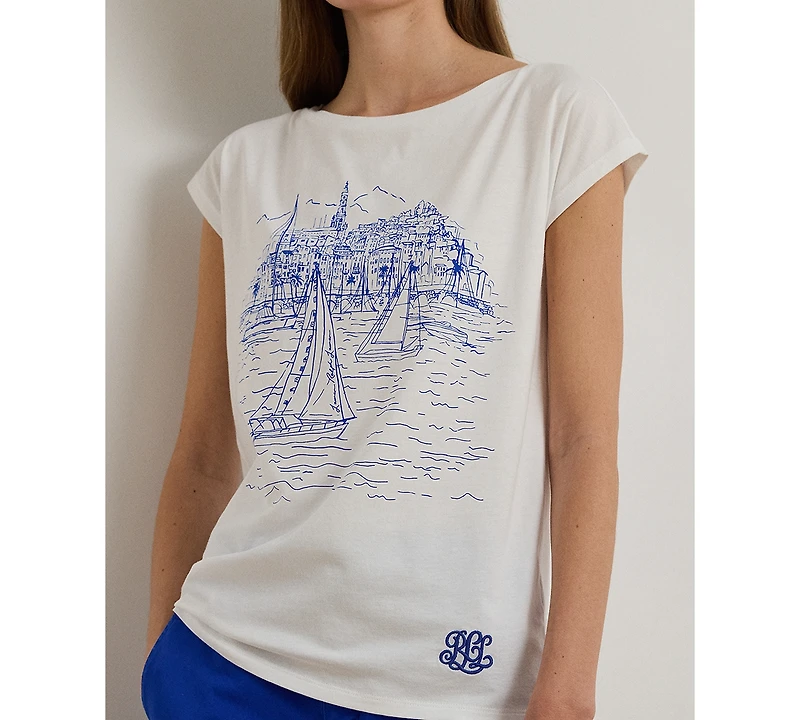 Lauren Ralph Petite Graphic Short-Sleeve T-Shirt