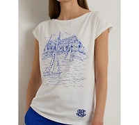 Lauren Ralph Petite Graphic Short-Sleeve T-Shirt