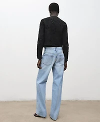 Mango Women's Buttons Embroidered Blouse