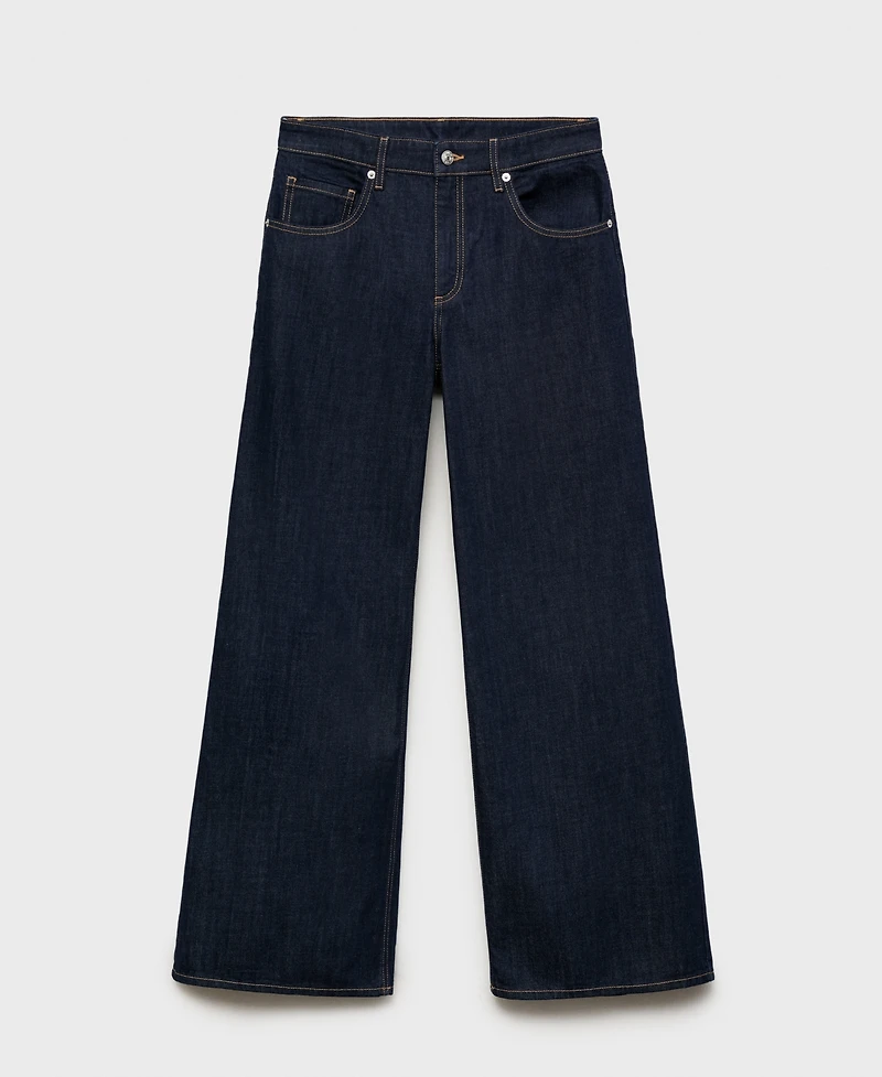Mango Women's Low-Rise Wide-Leg Jeans