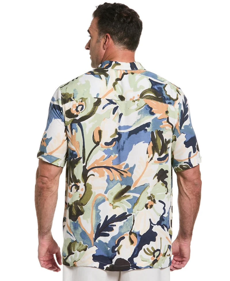 Cubavera Men's Big & Tall Water-Color Painting Print Classic-Fit Shirt