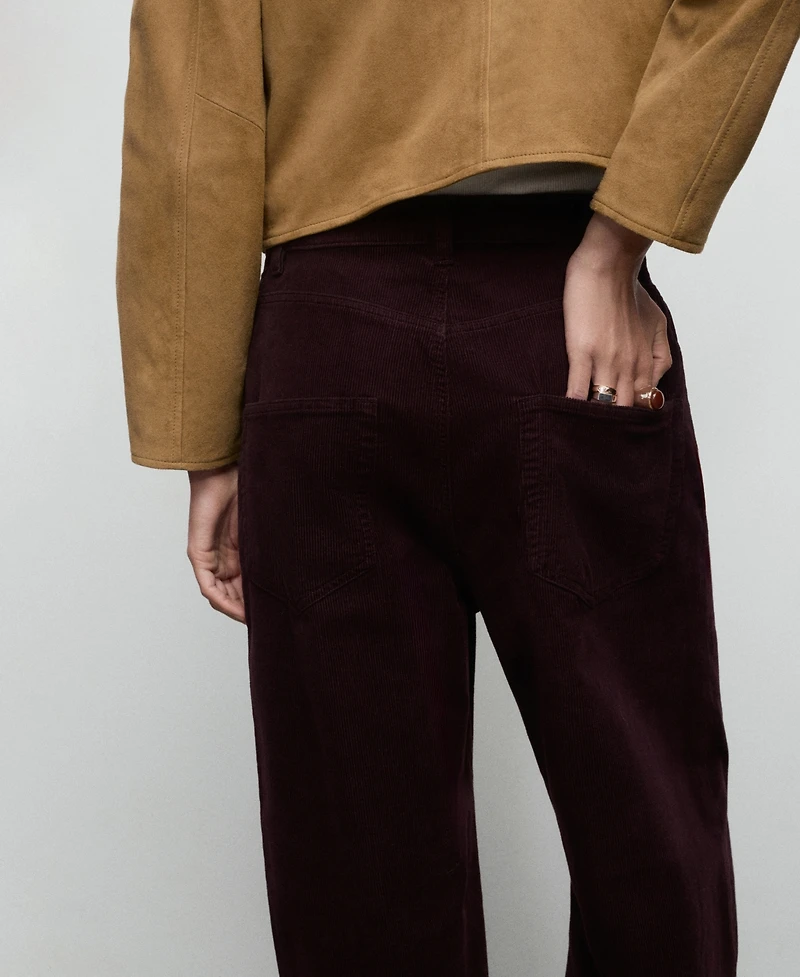 Mango Women's Wide-Leg Corduroy Jeans