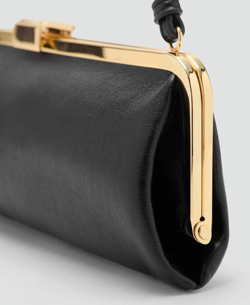 Mango Women's Metallic Clutch Handbag