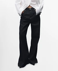 Mango Women's Wide-Leg Button Jeans