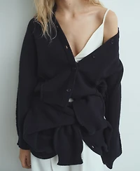 Mango Women's Buttons Straight-Fit Cardigan