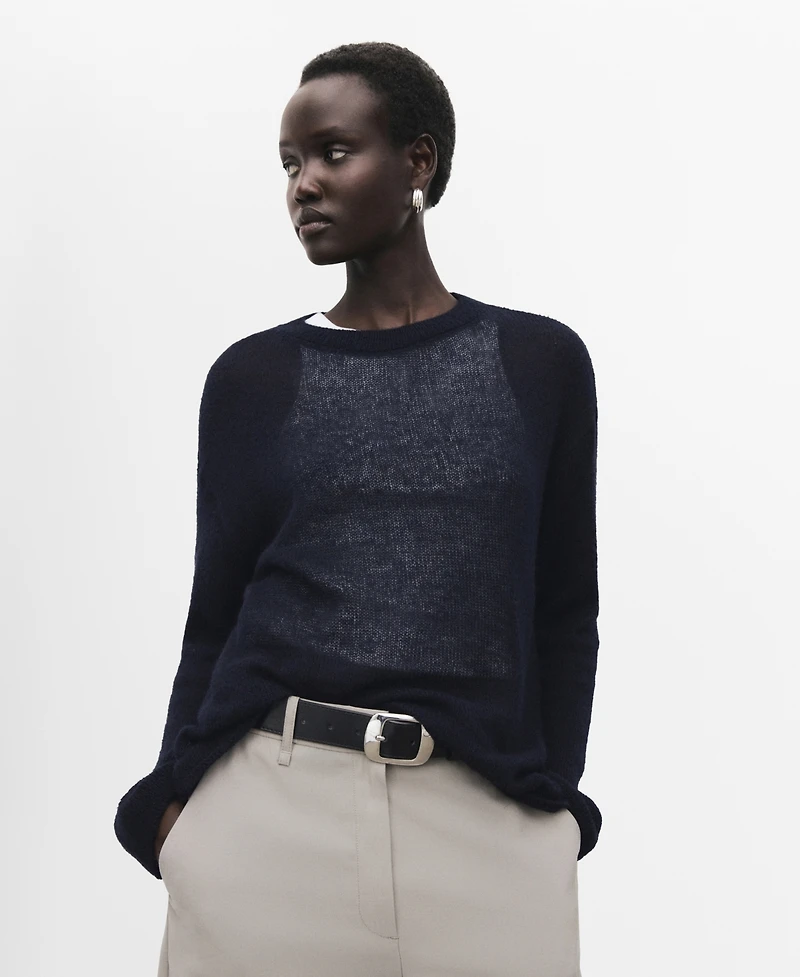 Mango Women's Semitransparent Knitted Sweater