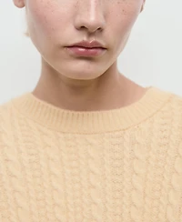 Mango Women's Flared Sleeves Cable-Knit Sweater