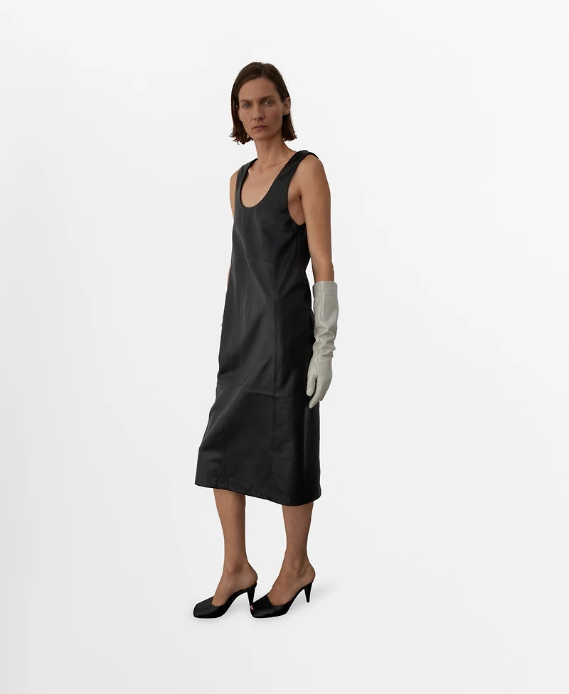 Mango Women's Leather Midi-Dress