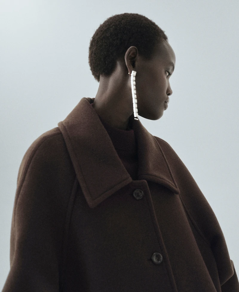 Mango Women's Buttoned Wool Coat