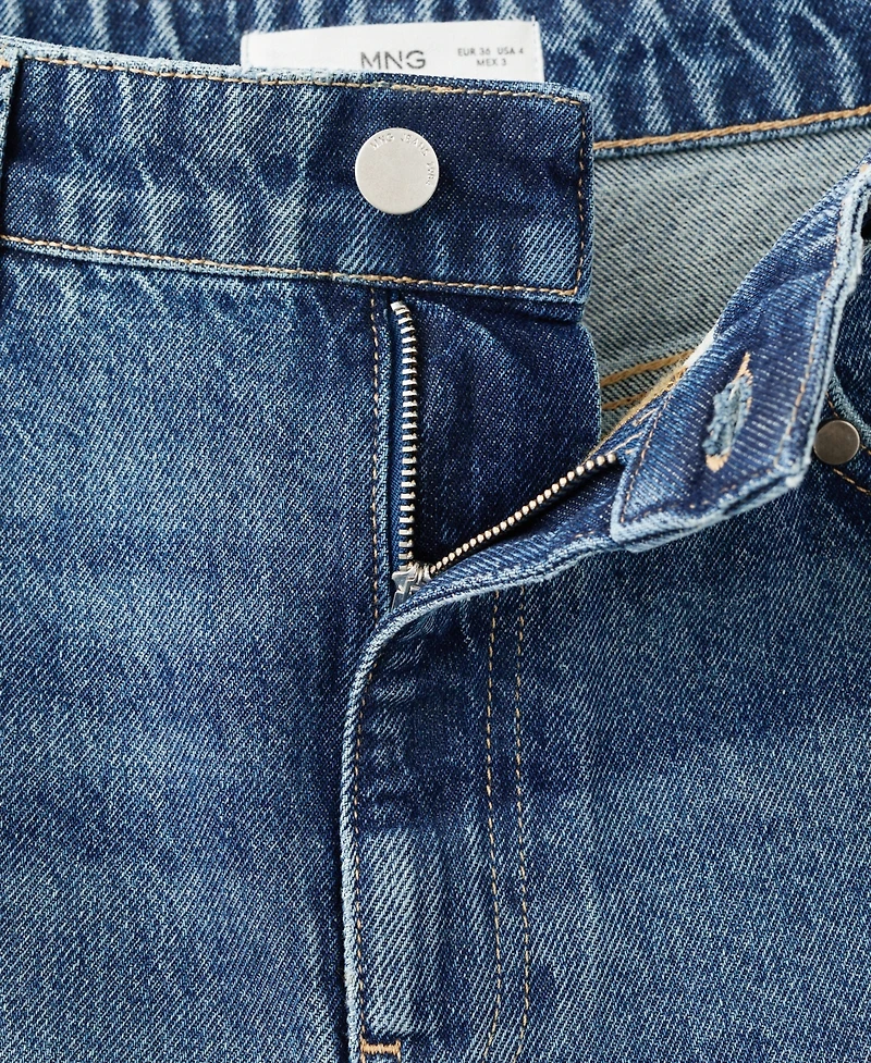 Mango Women's Wide-Leg Studded Jeans