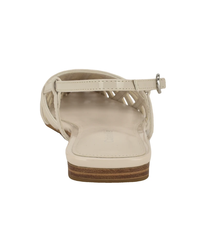 Calvin Klein Women's Glessia Woven Pointed Toe Slingback Flats