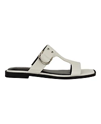 Calvin Klein Women's Meritt Leather Flat Slip-On Sandals