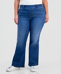Style & Co Plus Pull-On Shaping High-Rise Bootcut Jeans, Macy's Exclusive