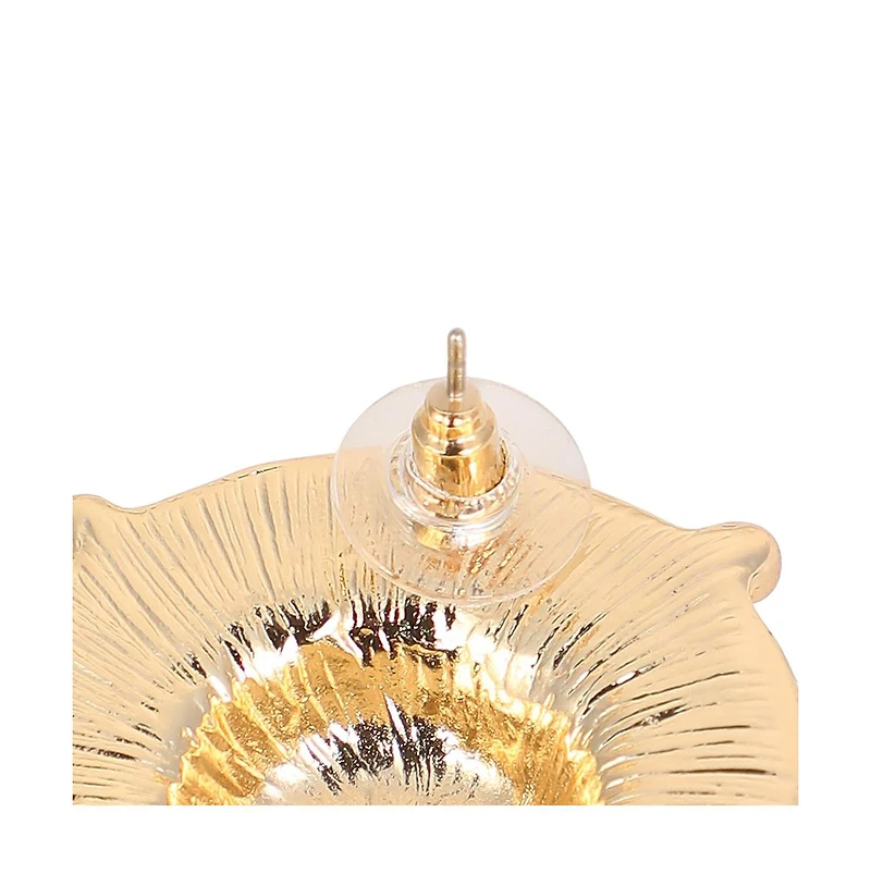 Women's The Tortoiseshell-Medallion Stud Earrings - California Gold