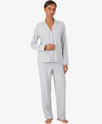 Lauren Ralph Lauren Women's Long Sleeve Notch Collar Long Pant Pajama Set