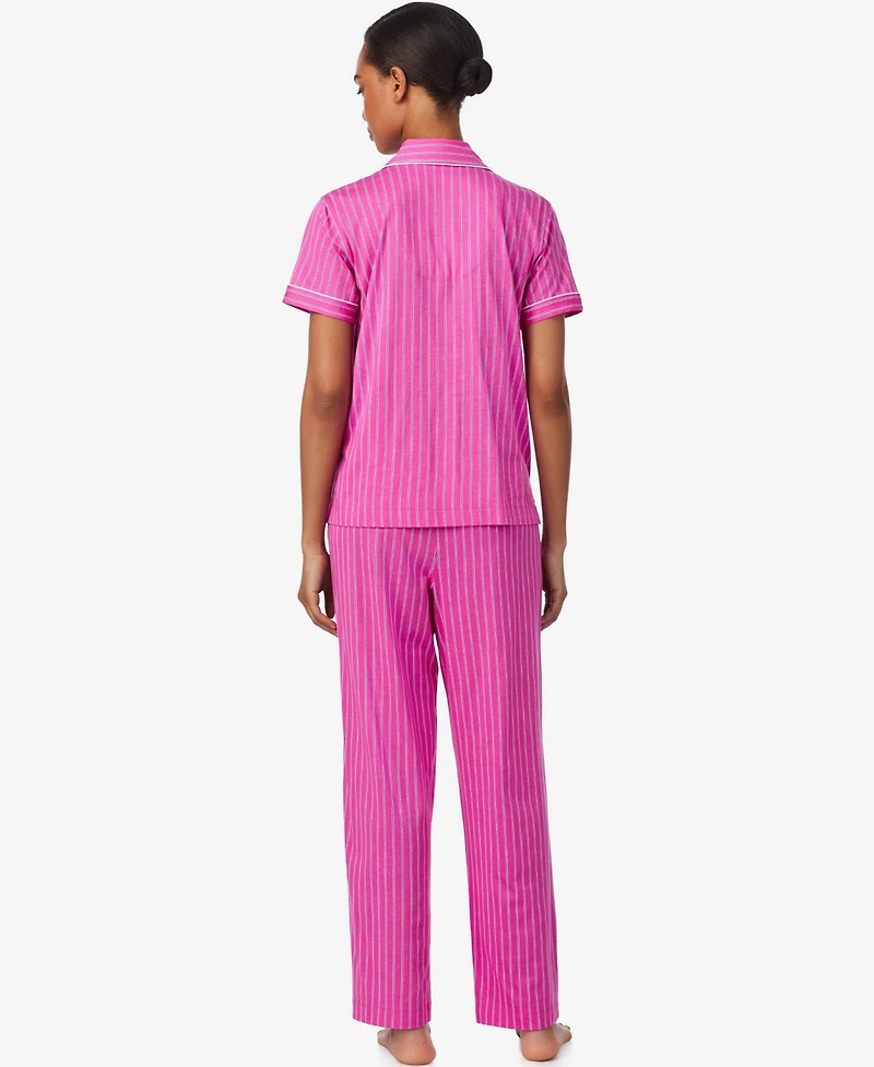 Lauren Ralph Lauren Women's Notch Collar and Long Pant Pajama Set