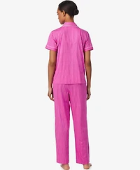 Lauren Ralph Lauren Women's Notch Collar and Long Pant Pajama Set