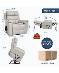 Boyel Living Faux Leather Dual Motor Infinite Position Up to 350 Lbs Power Lift Recliner Chair with 8-Point Vibration Massage and Lumbar