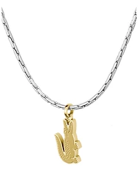 Lacoste Men's Arthor Silver Stainless Steel with Yellow Gold Crocodile Necklace