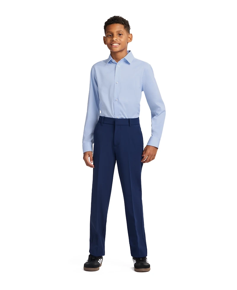 Tommy Hilfiger Big Boys Long Sleeve Stretch Solid Twill Shirt