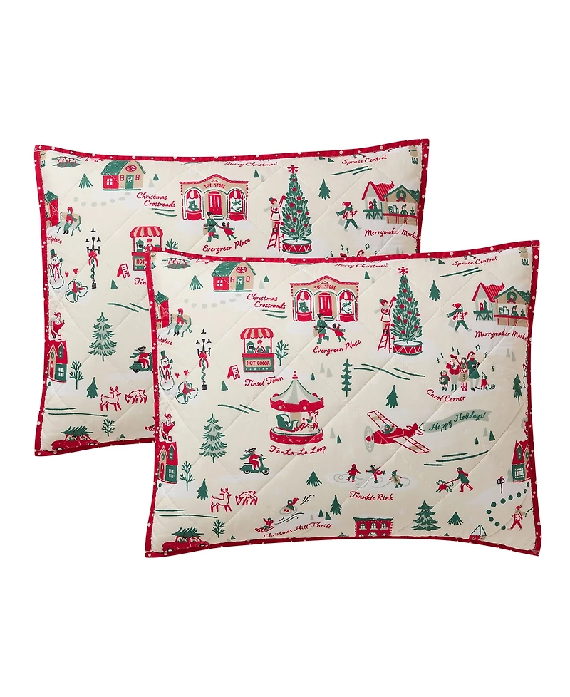 Hallmark Bedding Christmas Village Holiday 3-Pc. Quilt Set