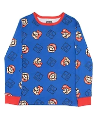 Mario Boys Long Sleeve Top and Pants 2 Piece Pajama Set