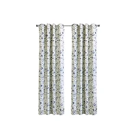 Thermaplus Flora Blackout Grommet Privacy Sound Dampening Curtain Panel for Livingroom Bedroom 52" x 108" Silver