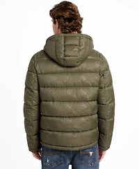 Guess Men's Adam Puffer Jacket with Removable Hood