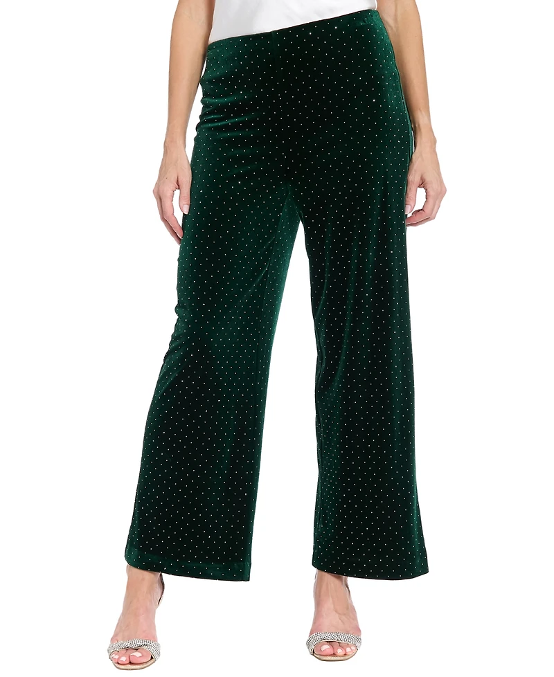 Muse Women's Clean Waistline Velvet Straight Leg Pants