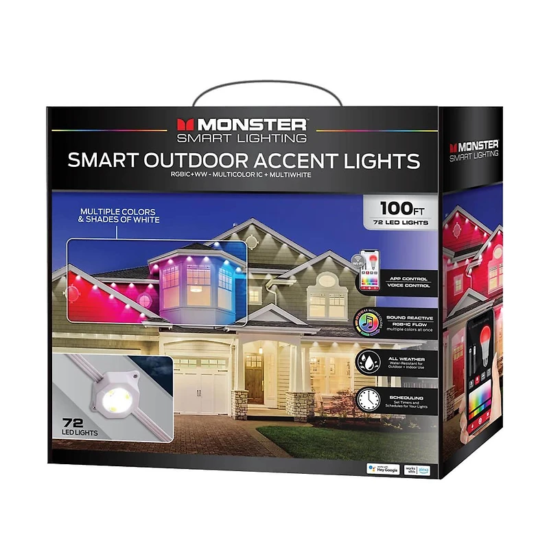 Monster Cable 100 ft Rgb Ic Permanent Outdoor Led Smart Lights