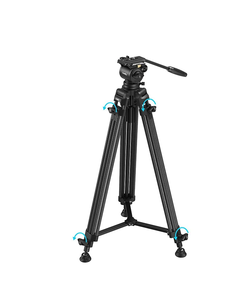 SmallRig AD14 3-Section Heavy-Duty Carbon Fiber Tripod with Fluid Head, Black