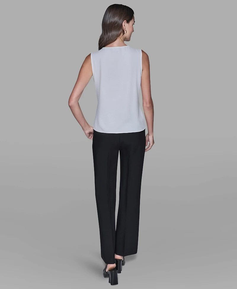 Karl Lagerfeld Paris Women's Sleeveless Bow Detail Top