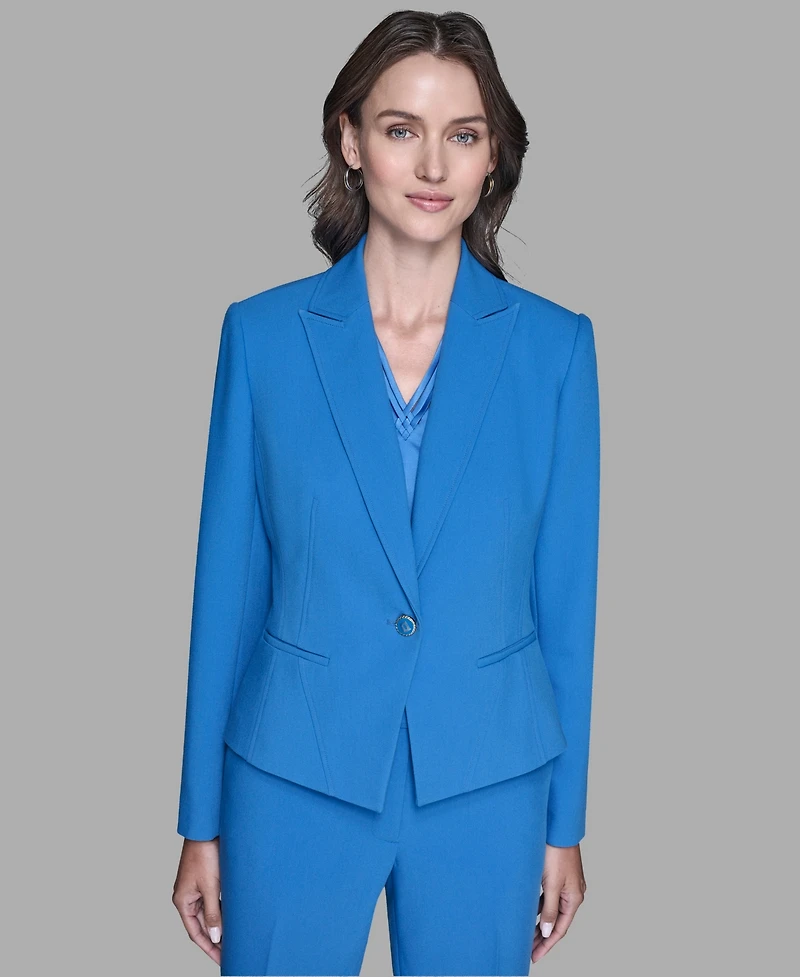 Karl Lagerfeld Paris Women's Cropped One Button Jacket