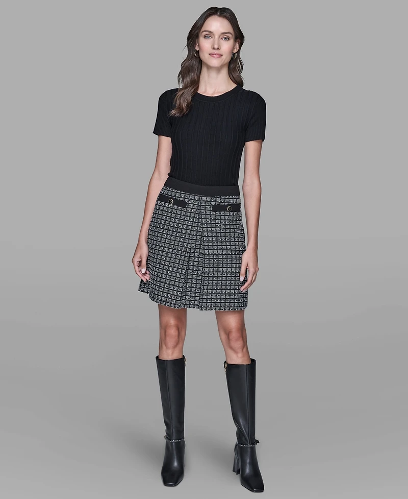 Karl Lagerfeld Paris Women's Tweed Mini Skirt
