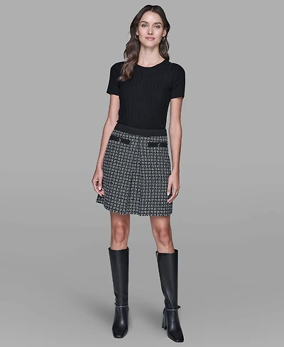 Karl Lagerfeld Paris Women's Tweed Mini Skirt