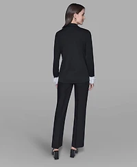 Karl Lagerfeld Paris Women's Contrast Collared Top