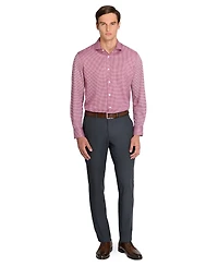 Michelsons Of London Men's Plaid Slim Fit Long-Sleeve Dress Shirt