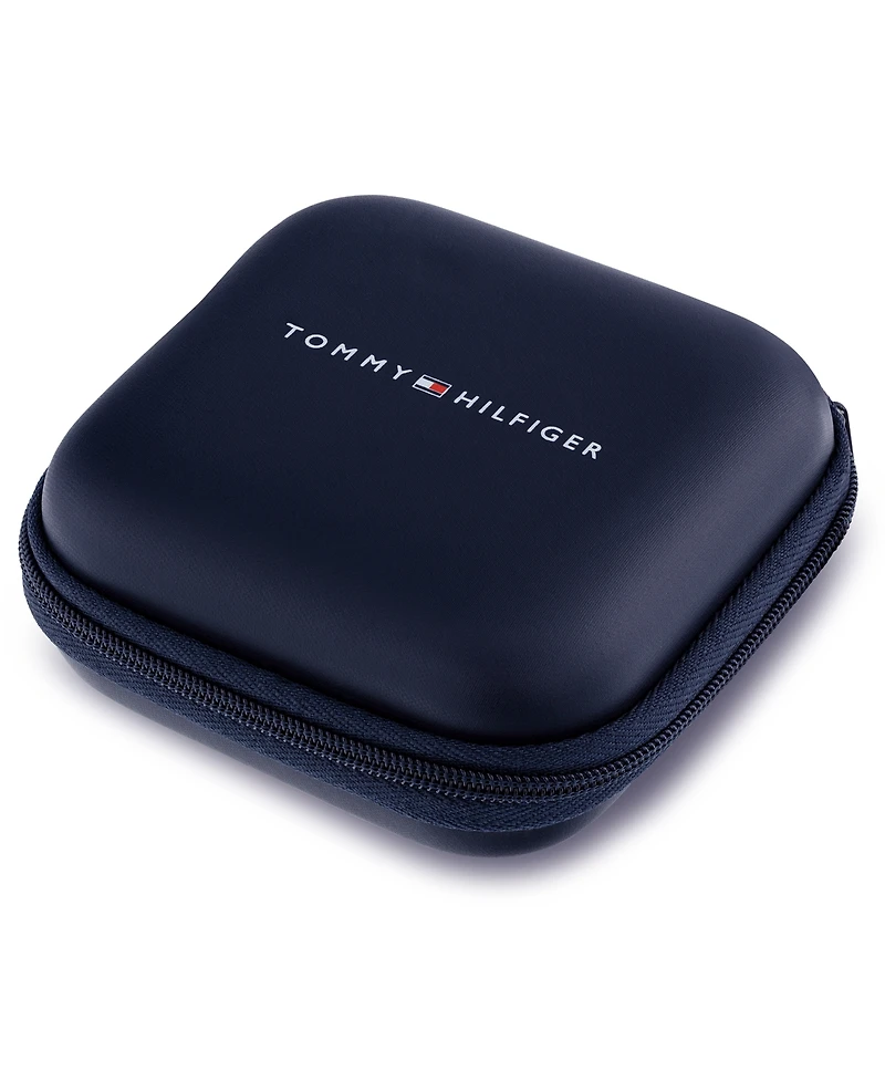 Tommy Hilfiger Men's Brown Leather with Stainless Steel Braided Bracelet