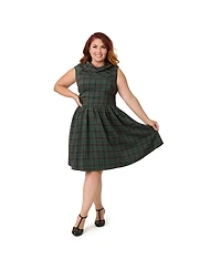 Plus Size Funnel Neck Flare Dress